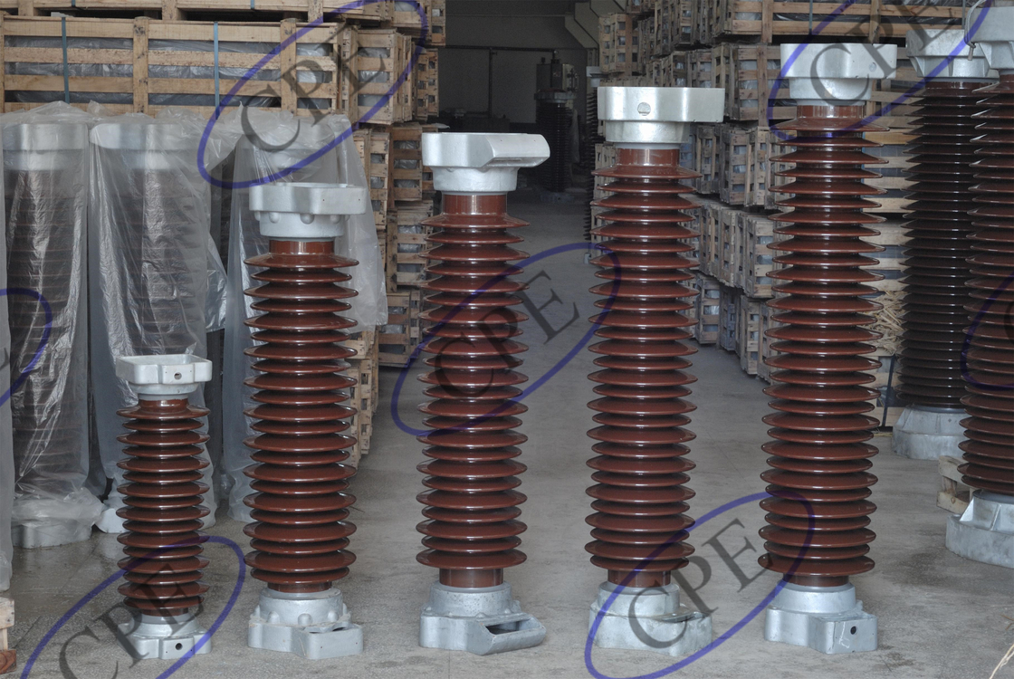 42KV καφετής μονωτής καλυπτρών αστραπής πορσελάνης για τη γραμμή μετάδοσης